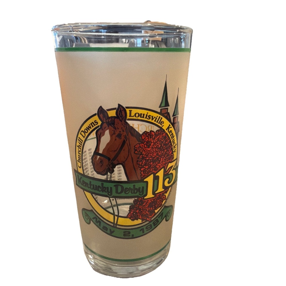 1987 12 oz Mint Julep Glass‎ 113th Kentucky Derby, Churchill Downs Vintage